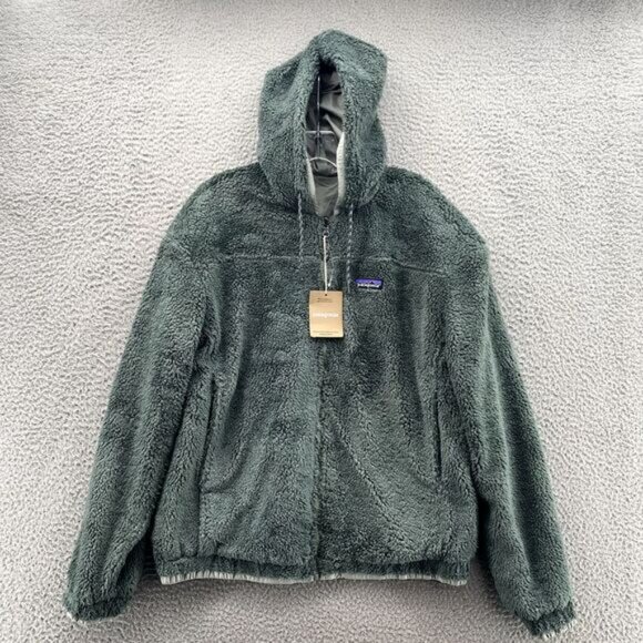 Patagonia Los Gatos Jacket Womens Medium Green Reversible Sherpa Hoodie Outdoors - Picture 4 of 11